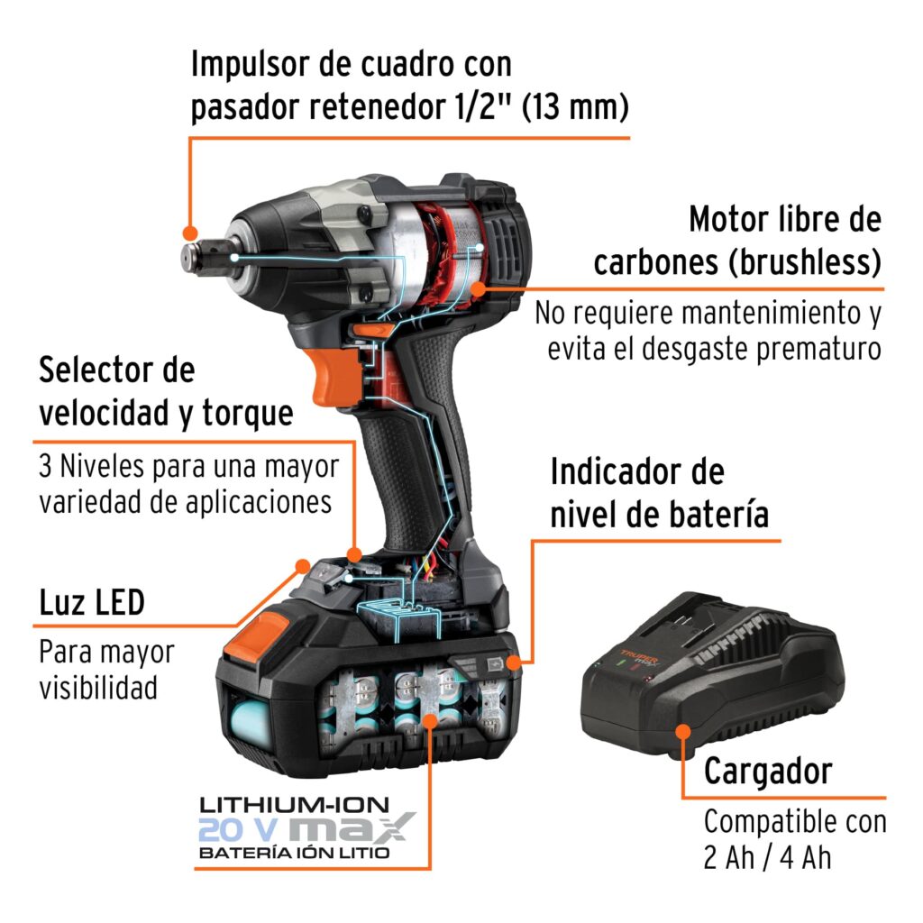 Llave De Impacto Inal Mbrica Truper V Sin Carbones