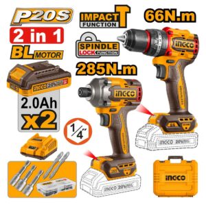 COMBO TALADRO Y ATORNILLADRO INGCO 20V  (89122)